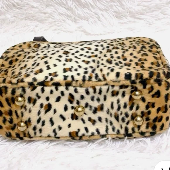 Vintage Kate Spade Faux Fur Leopard Print Mini Handbag - Picture 4 of 16